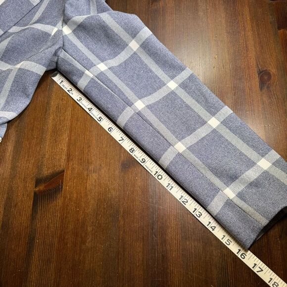 Tahari ASL Women's Petite Plaid Zip-Detail Blazer (6P, Blue/White) - Picture 9 of 9